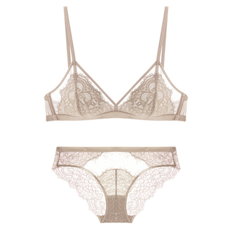 French Non-Steel Ring Pure Lust Lace Bra Set