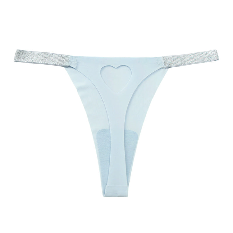 Sexy Low Waisted Heart Shaped Hollow Out Thong Panties Without Trace