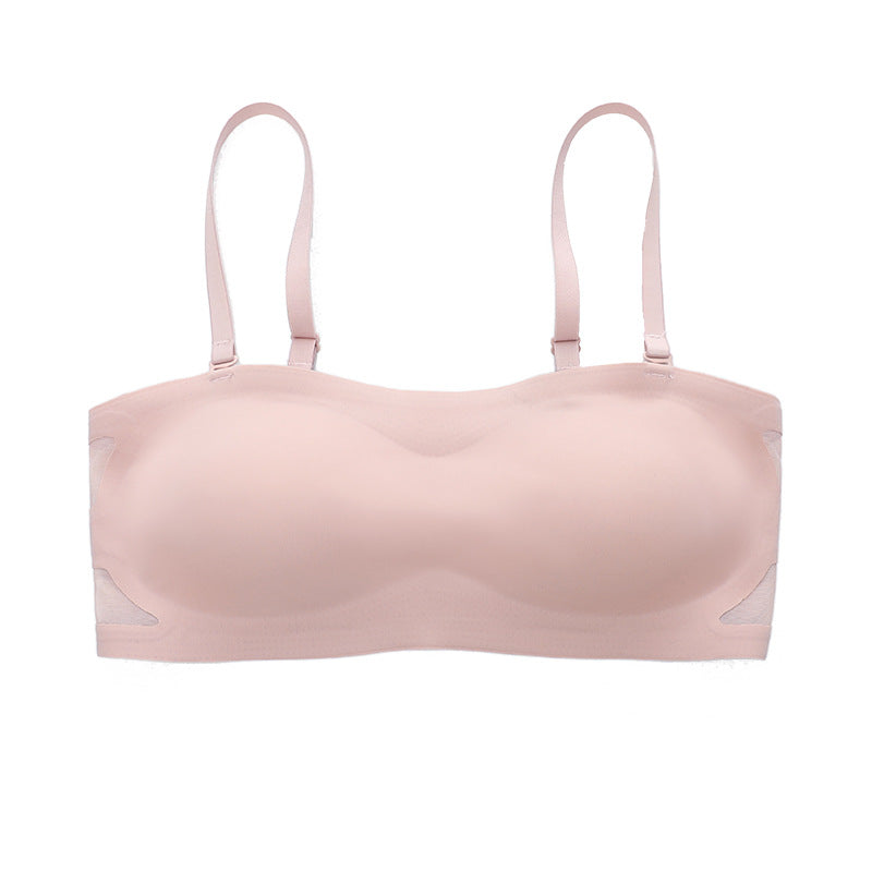 Non-marking One-piece Glossy Thin Gathered Bra