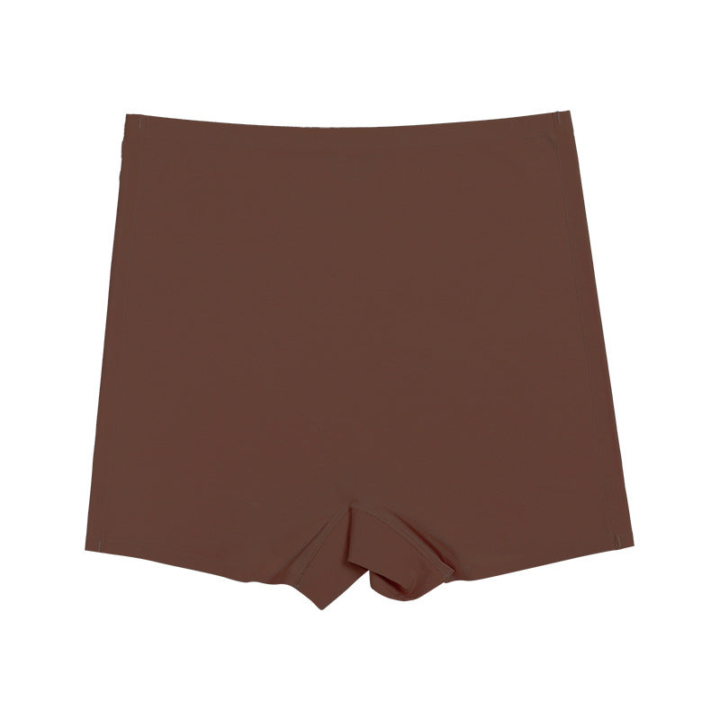 High Waist Solid Color Ice Silk Safety Shorts Panties
