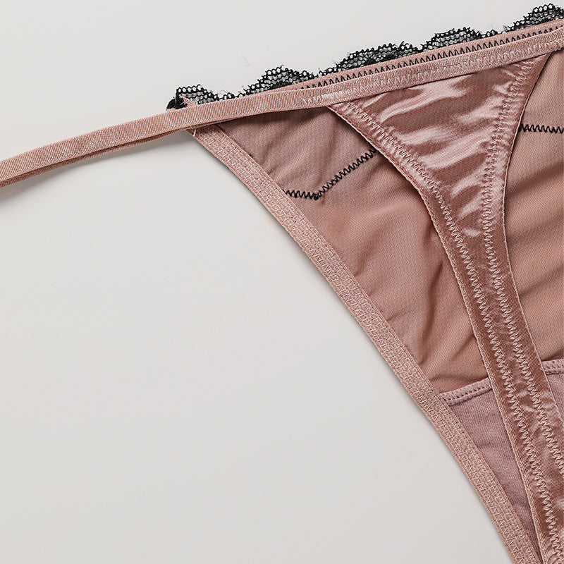 Lace Erotic T Panties Ice Silk Sports Invisible Low Waist Thong