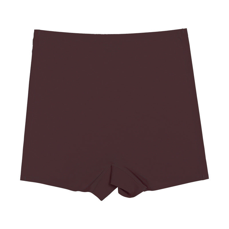 High Waist Solid Color Ice Silk Safety Shorts Panties