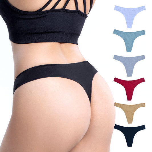 Ultra-thin T/Thong  | Low Waist Solid Knitted Cotton Underwear Panties