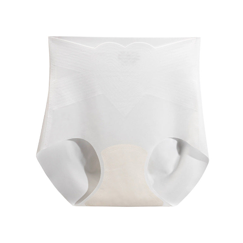 Mulberry Silk Crotch Ice Silk High Waisted Panties Tummy Lifting Triangle Pants