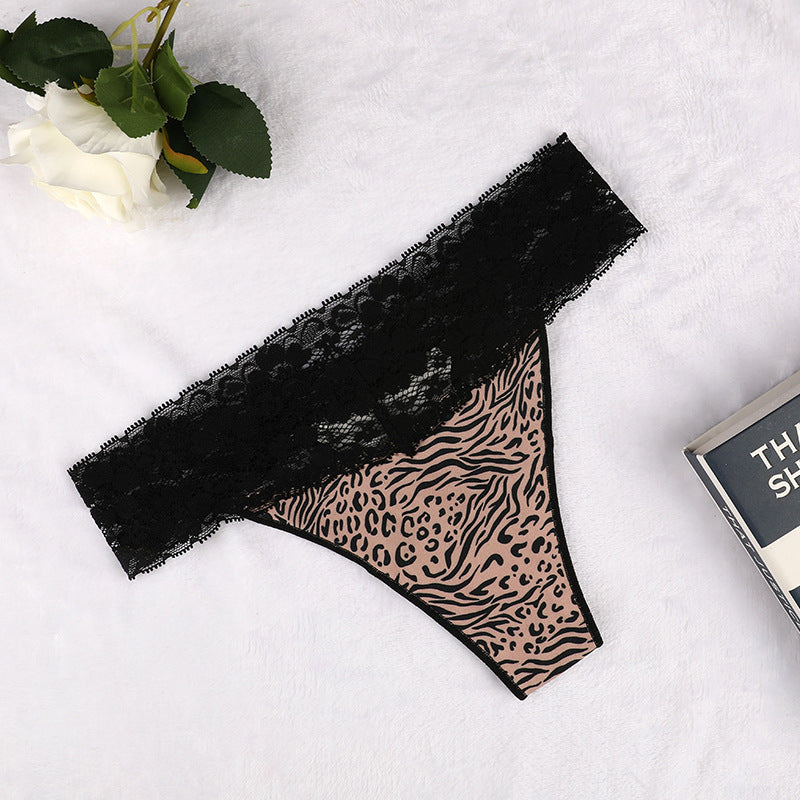 Sexy Lace Thong Invisible Low Waist Hip Lifting Triangle Cotton Panties