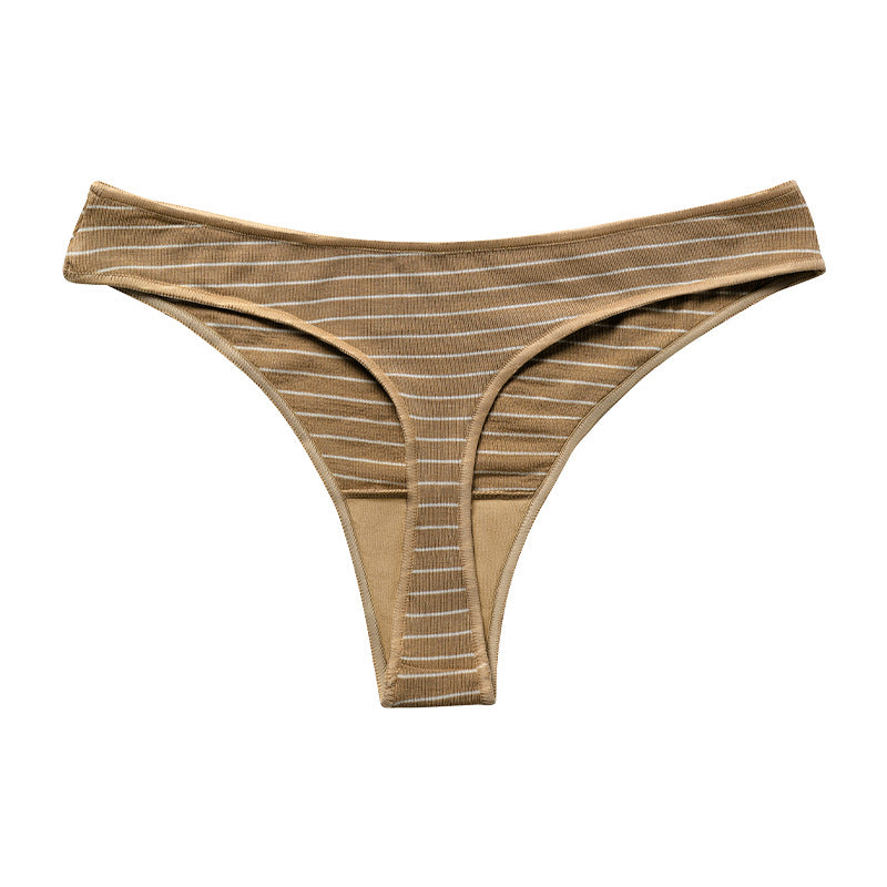 Delicate Striped Soft Skin Friendly Panties Sports Invisible Thong