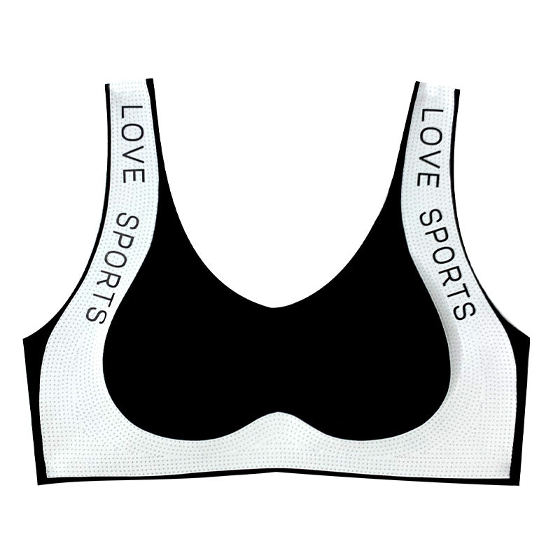 Monogrammed Wide Shoulder Camisole Gathering Cups Non-Skidding Spaghetti Bra