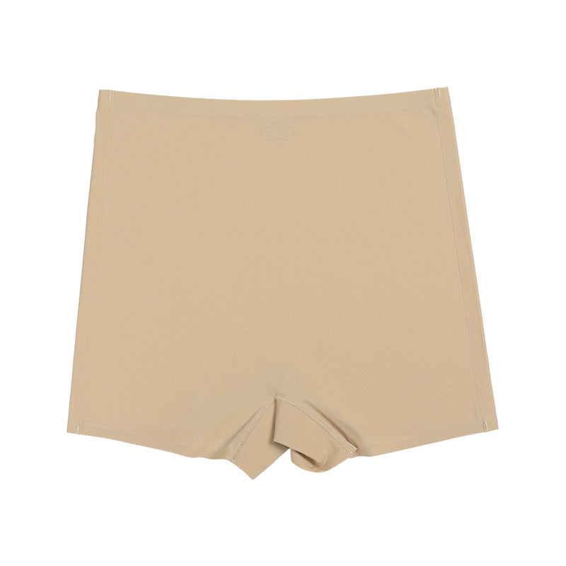High Waist Solid Color Ice Silk Safety Shorts Panties