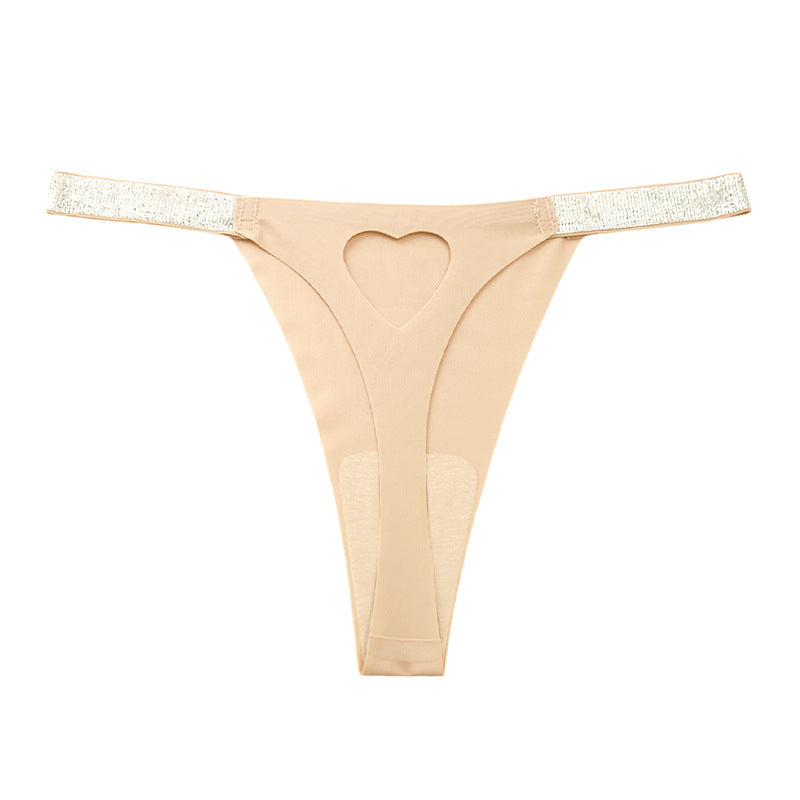 Sexy Low Waisted Heart Shaped Hollow Out Thong Panties Without Trace