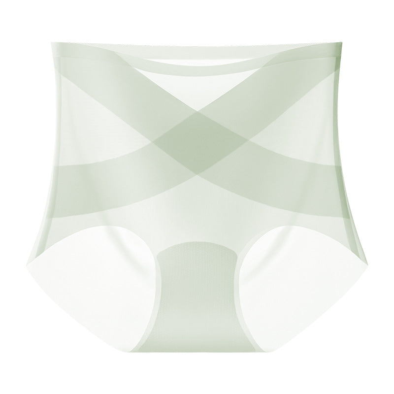Seamless High Waist Tummy Tuck Ice Silk Panties