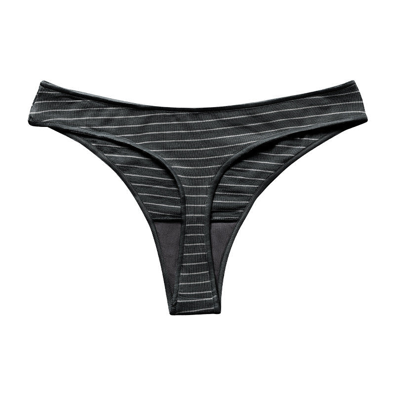 Delicate Striped Soft Skin Friendly Panties Sports Invisible Thong