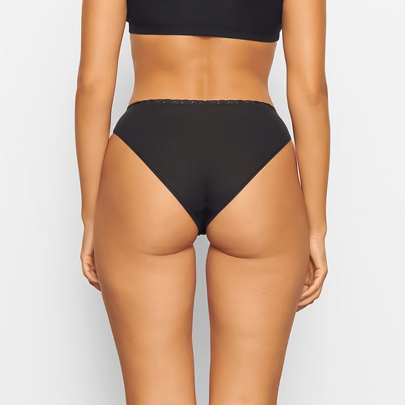 Low Waist Solid Color Cotton Shaping Butt Lift Breathable Invisible Anti-Exposure Triangle Panties