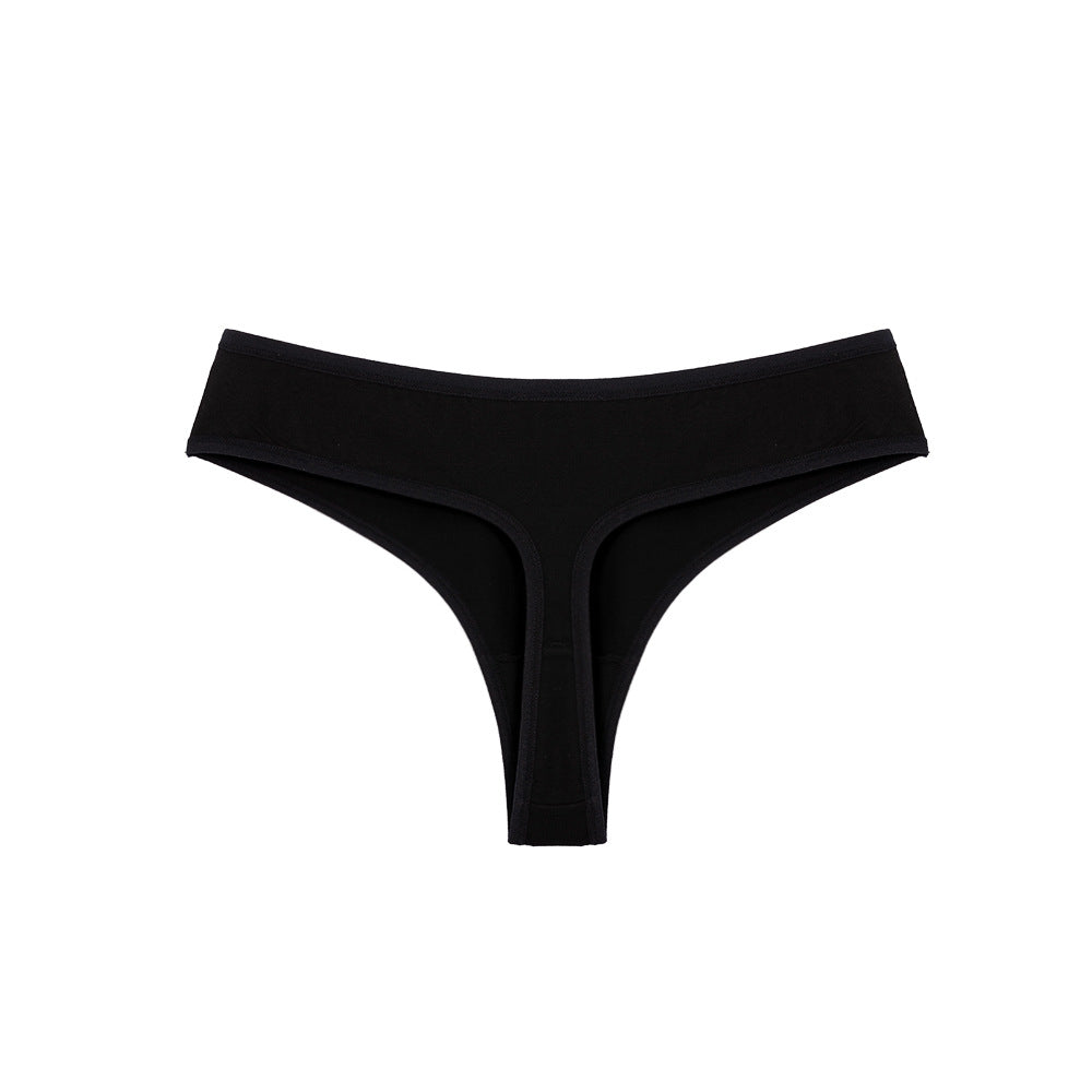 Large Size Mid Waist Invisible Sexy Wrap High Elastic Breathable Thong Panties Cotton Panties