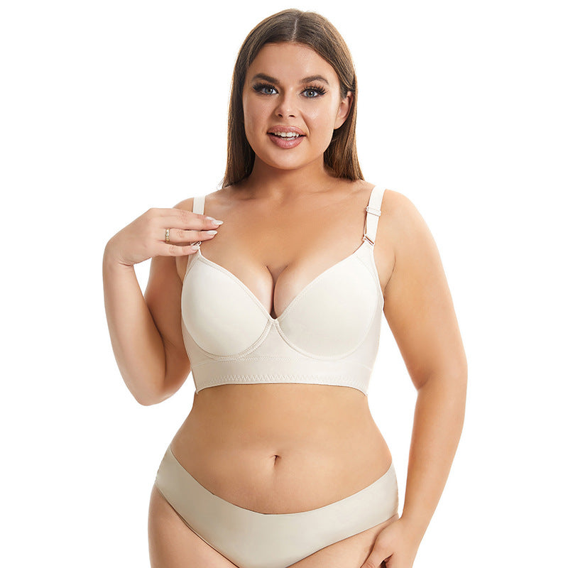 Plus Size Thin Back Underwear With Steel Ring Bra
