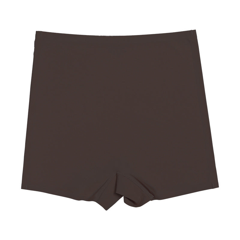 High Waist Solid Color Ice Silk Safety Shorts Panties