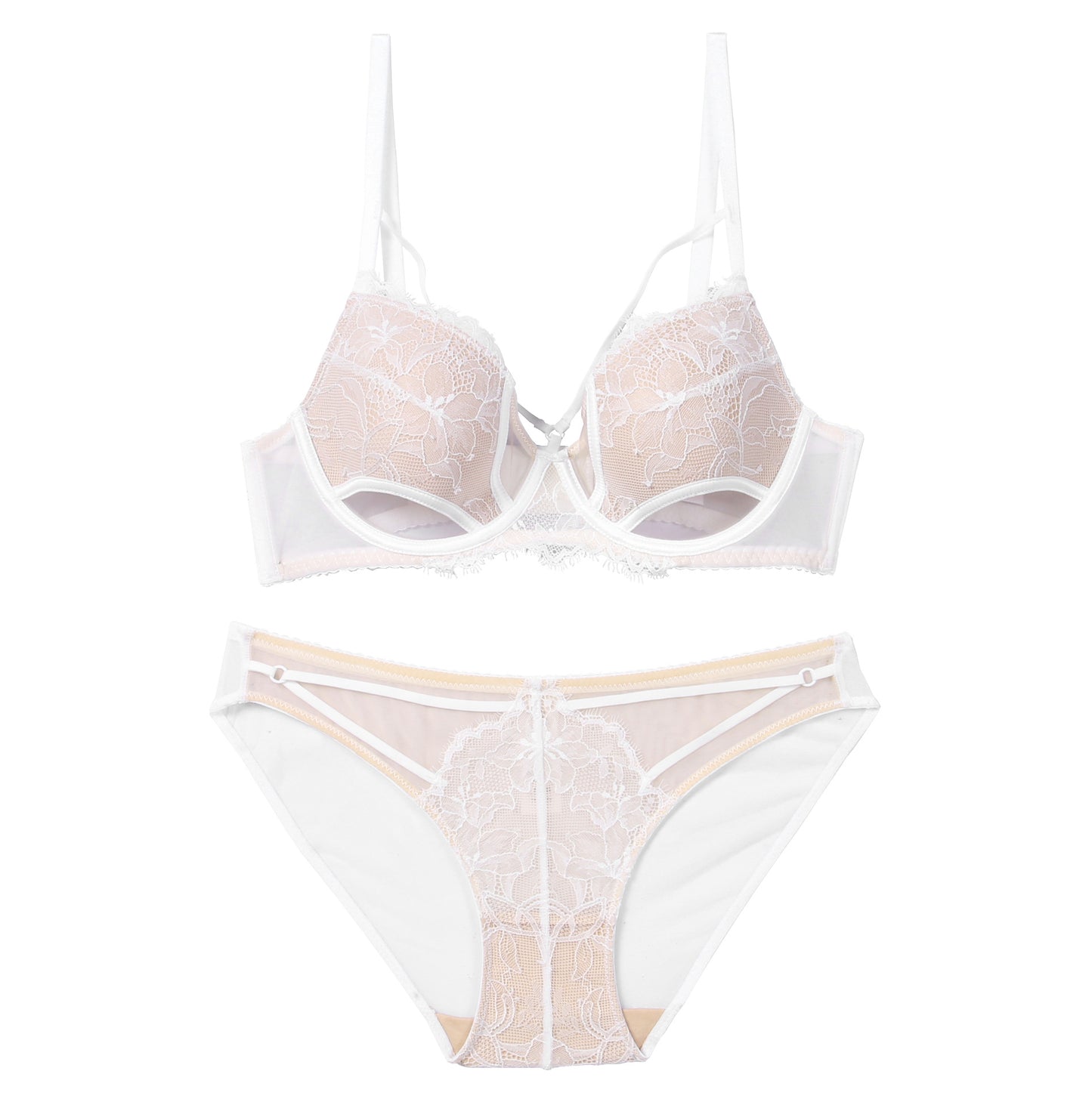 French Sexy Lace Gathering Elegant Pure Desire Bra Set