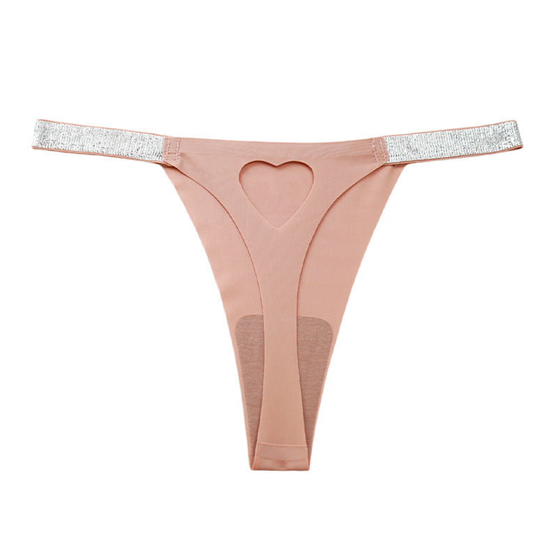 Sexy Low Waisted Heart Shaped Hollow Out Thong Panties Without Trace
