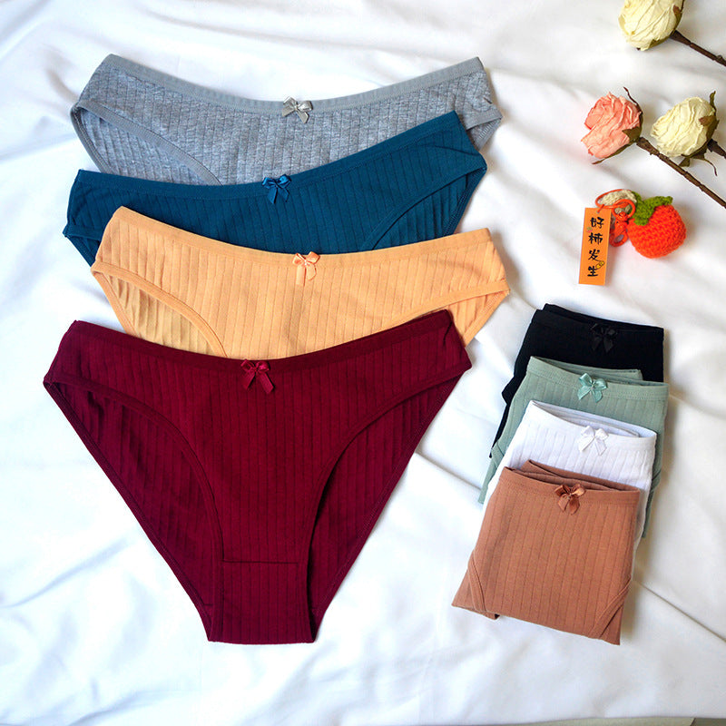 Knitted Breathable  Comfortable Cotton Low-rise Panties