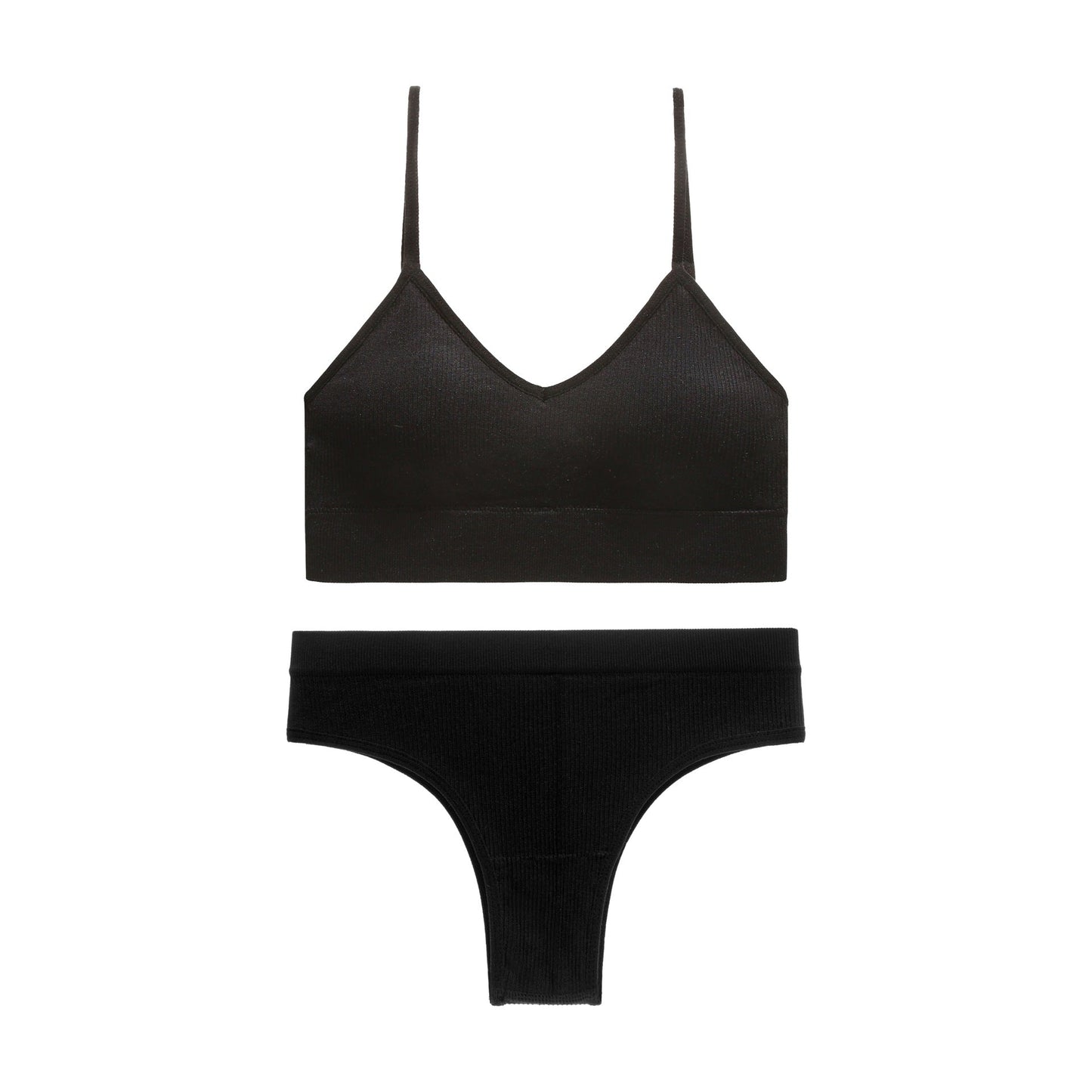 Non-Steel Ring Gathering Sling Backless Bra French Triangle Cup Set
