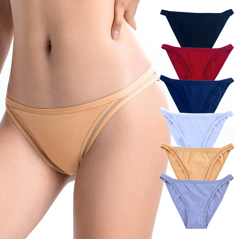 Cotton Half-Pack Hip  Bikini Thin Strap Triangle Panties