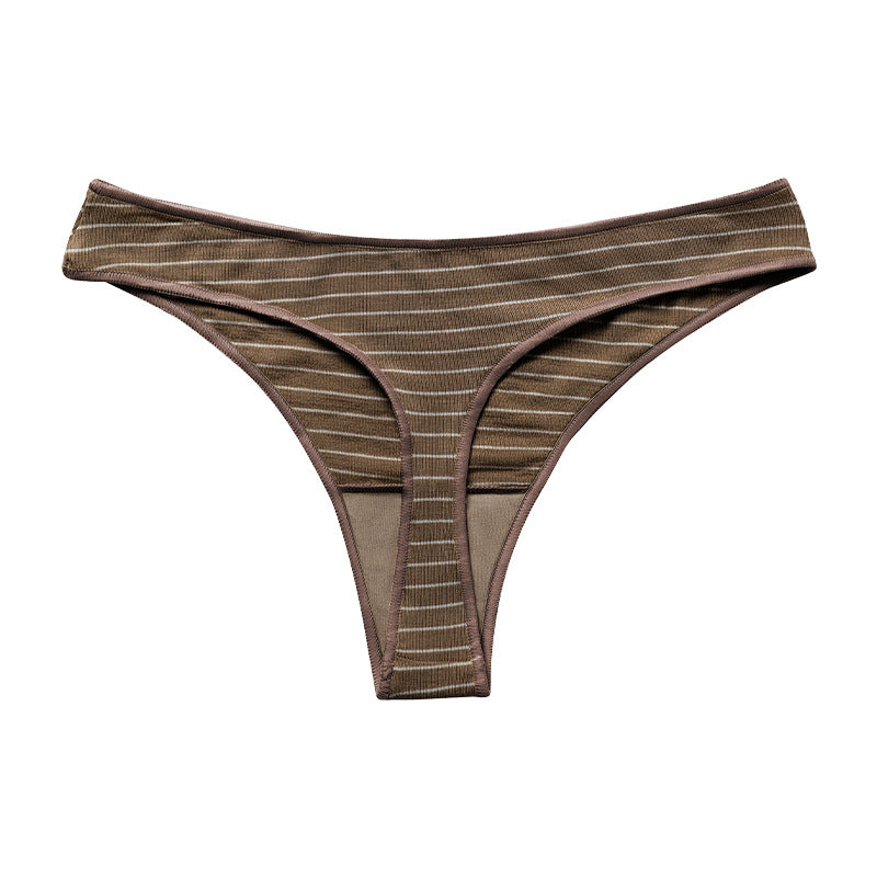 Delicate Striped Soft Skin Friendly Panties Sports Invisible Thong
