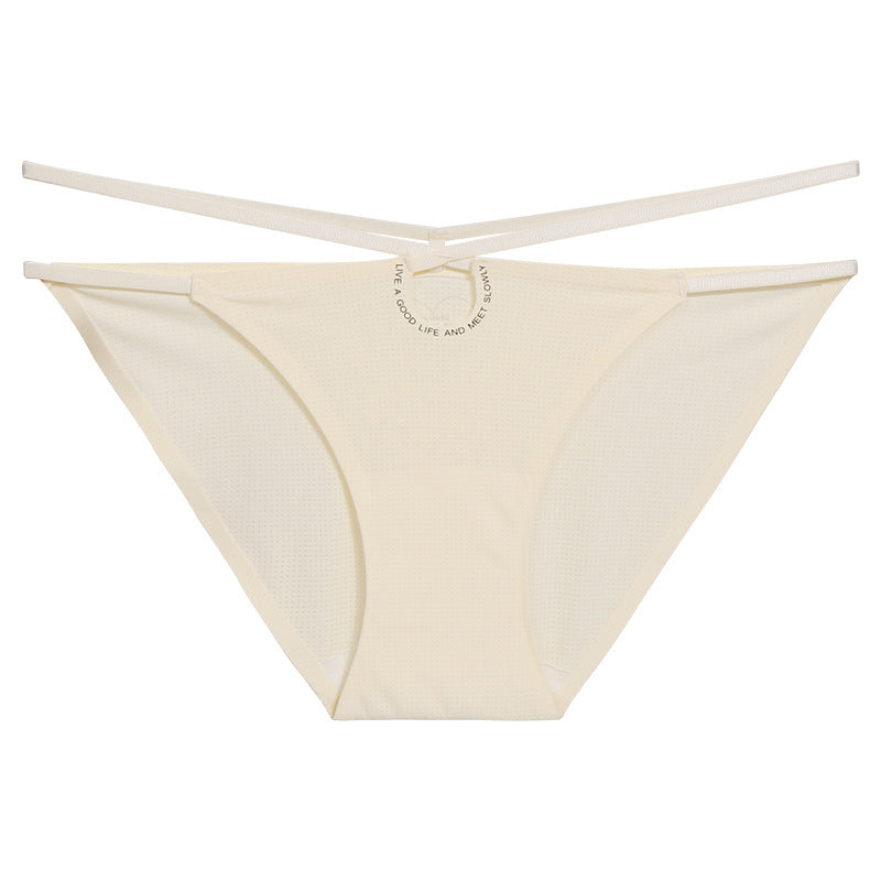 7A Antibacterial Spaghetti Strap Ice Silk Triangle Panties No Trace Sports Panties