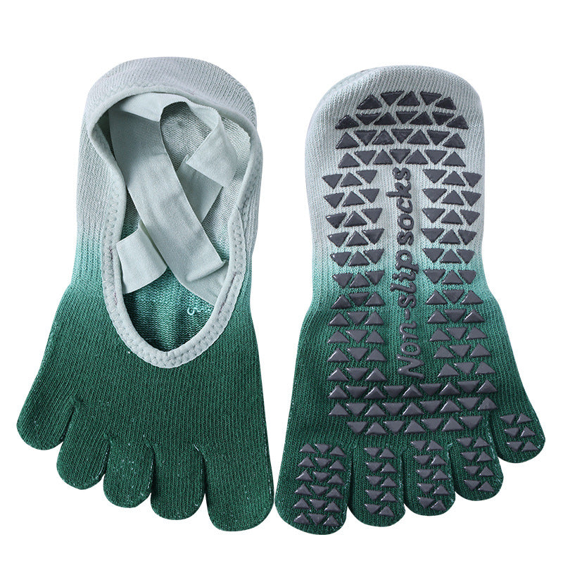 Gradient Tie Yoga Socks Non-Slip Professional Five Finger Socks Pilates Socks