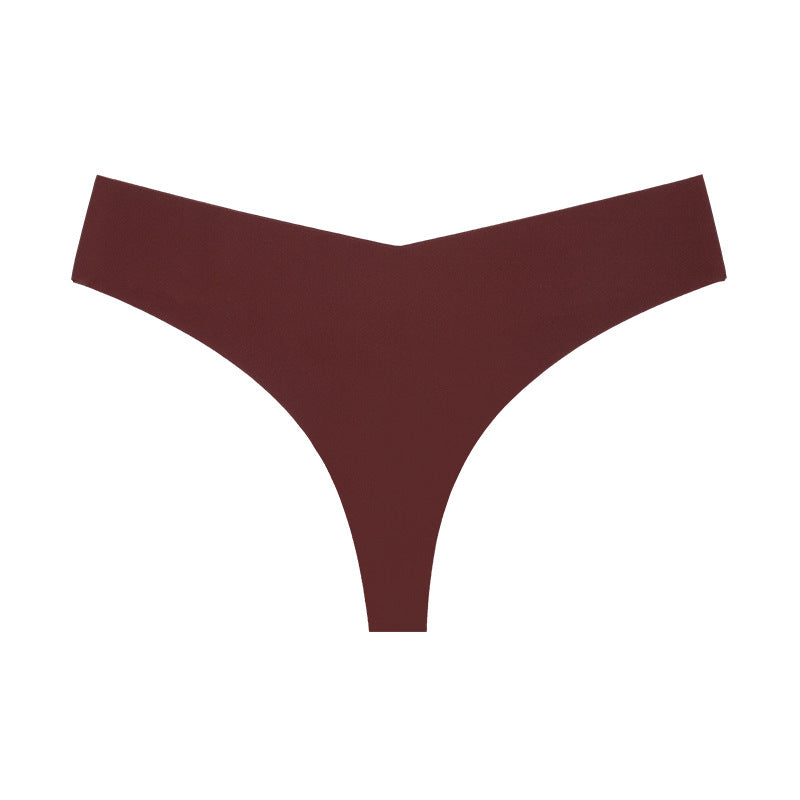 Ice Silk Sleek Animal Print T-Back Thong Panties