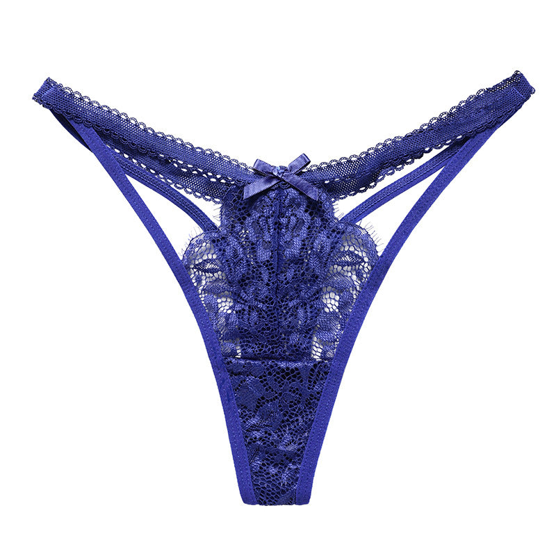 Low Waisted Hot Sexy Lace Delicate Bow Spaghetti Strap Panies Thongs
