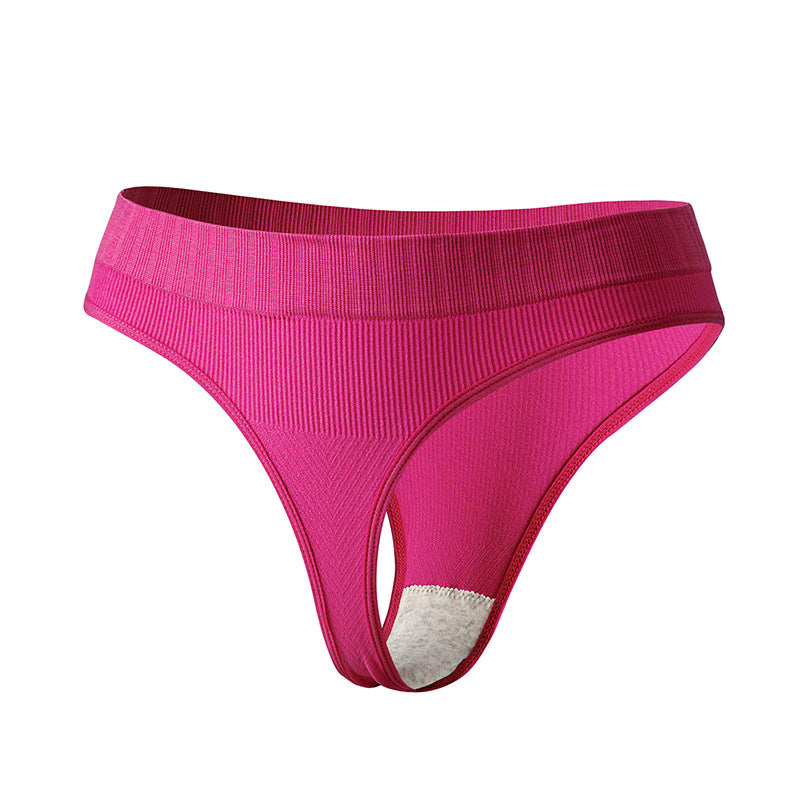 Large Size No Trace Solid Color Sexy Stretch T Panties Low Waist Panties