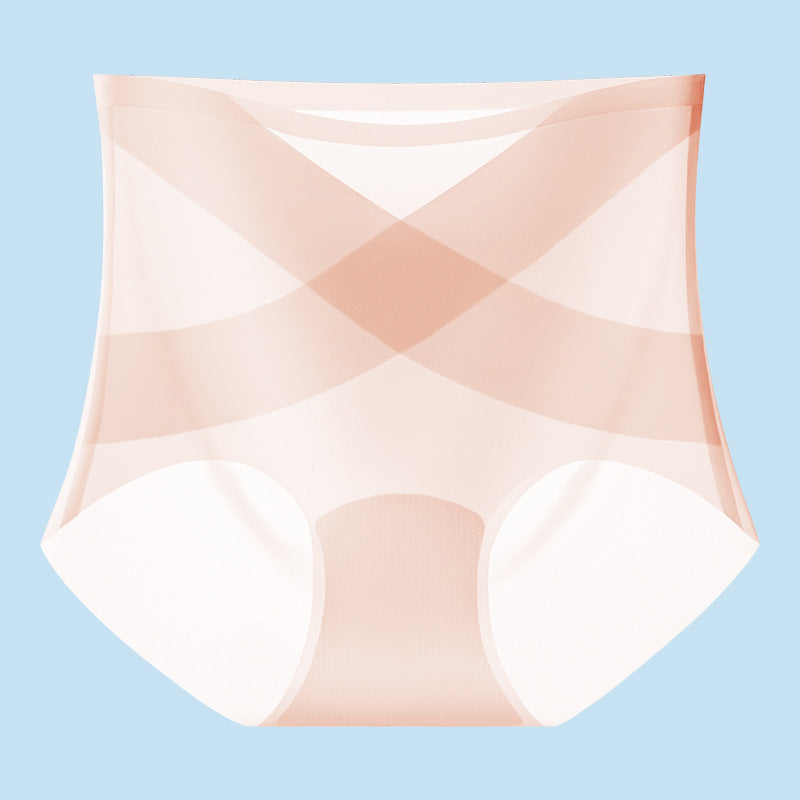 Seamless High Waist Tummy Tuck Ice Silk Panties
