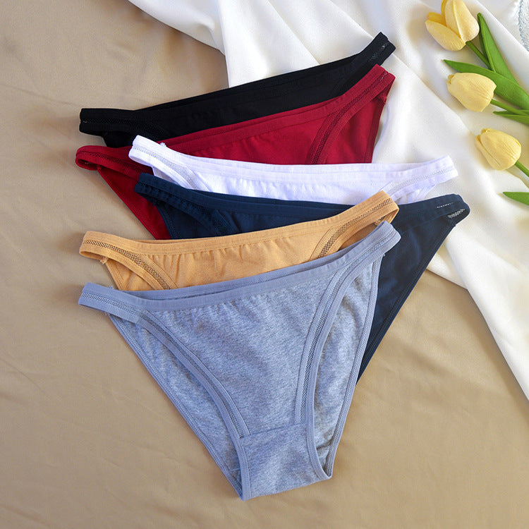 Cotton Half-Pack Hip  Bikini Thin Strap Triangle Panties