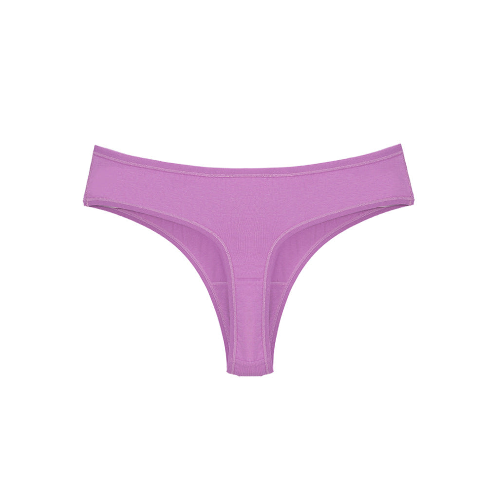 Large Size Mid Waist Invisible Sexy Wrap High Elastic Breathable Thong Panties Cotton Panties