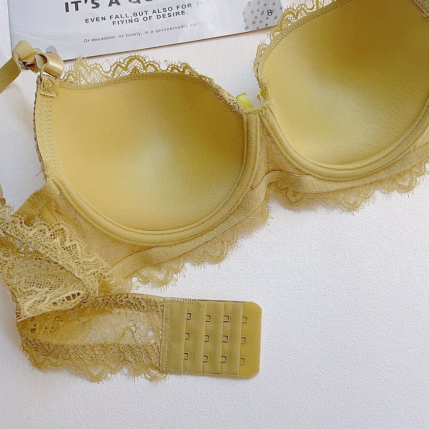 Sweet Lace Pure Desire Thin Cup Sexy Cross Back Plus Size Bra Set