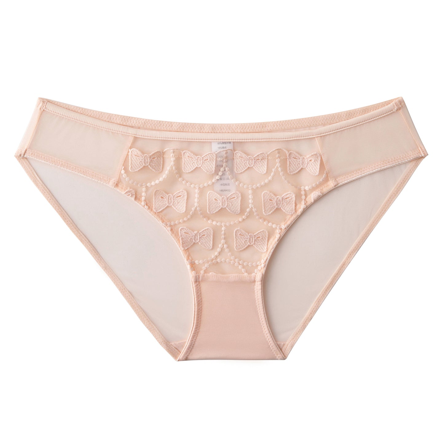French Sexy Lace Mesh Embroidered Bow Triangle Panties