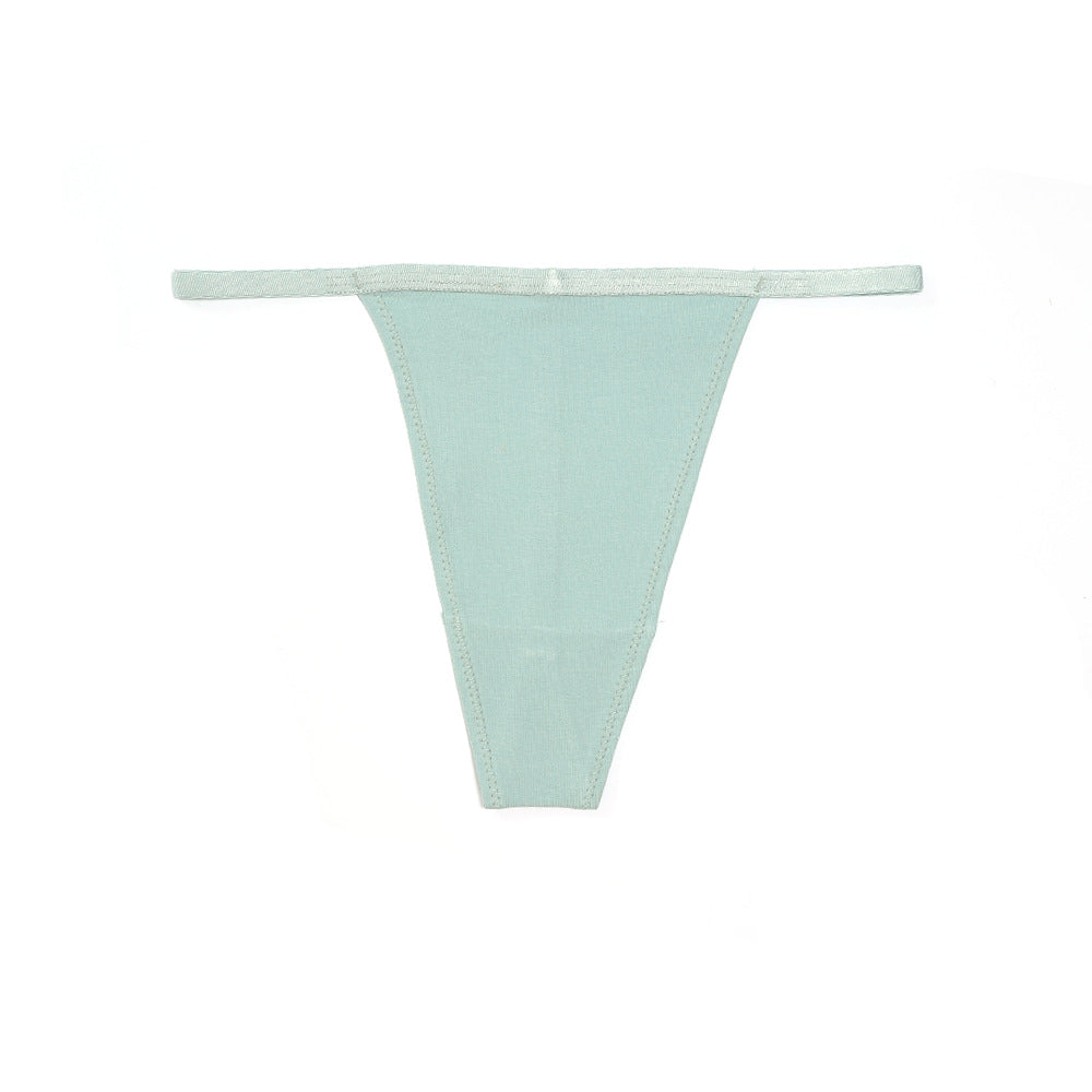 Sexy Spaghetti Strap Invisible  Butt-lifting Cotton T-back Thong Panties