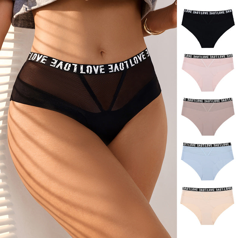 Alphabet Waist Sexy Mesh Pure Desire Seamless Panties Triangles