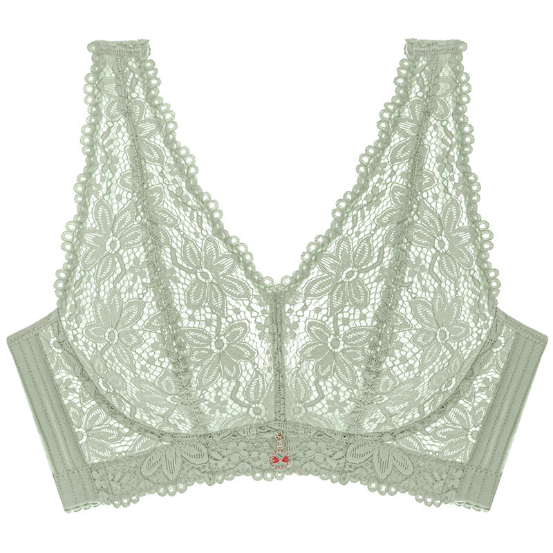 Crystal Cups Ultra-thin Style Non-Steel Ring Full Cup Bra