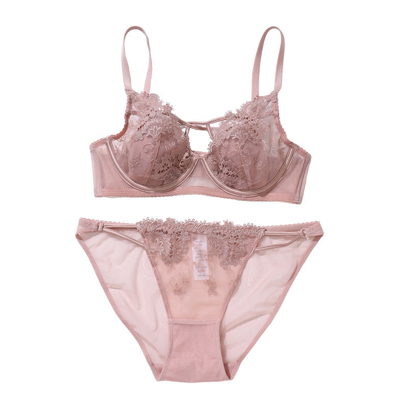 French Lace Embroidered Bra Set