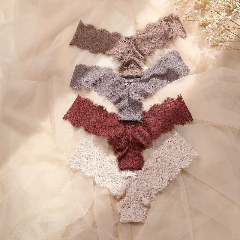 Sexy Lace Erotic See-Through Cotton Crotch Thong Panties