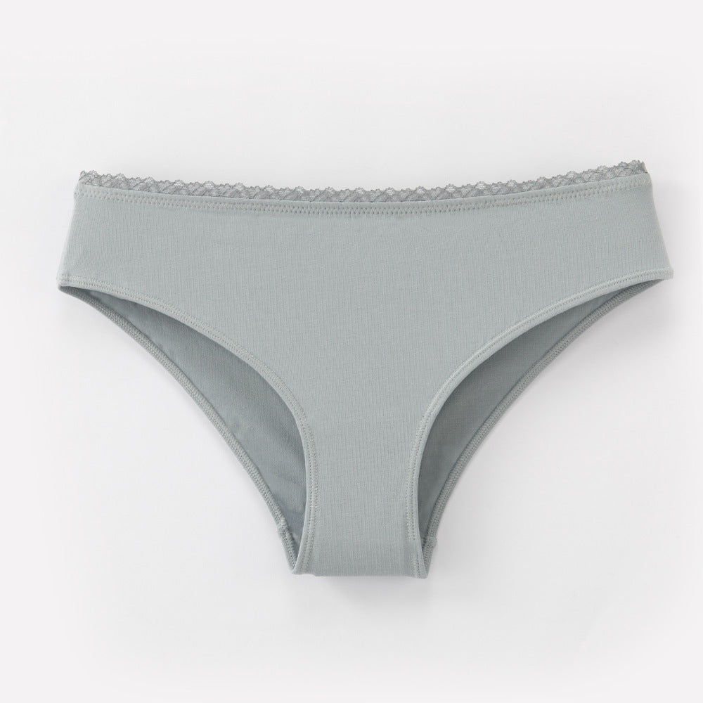 Low Waist Solid Color Cotton Shaping Butt Lift Breathable Invisible Anti-Exposure Triangle Panties