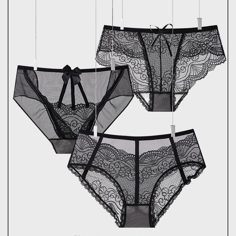Sexy Lace Mid-rise Mesh Panties