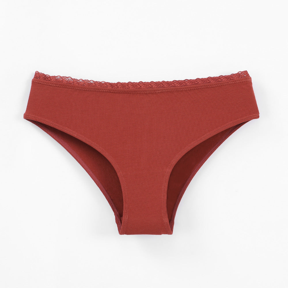 Low Waist Solid Color Cotton Shaping Butt Lift Breathable Invisible Anti-Exposure Triangle Panties