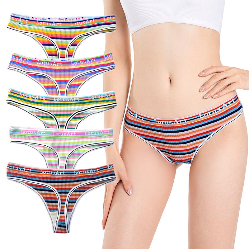 Sexy Striped Butt Lift Thong Panties
