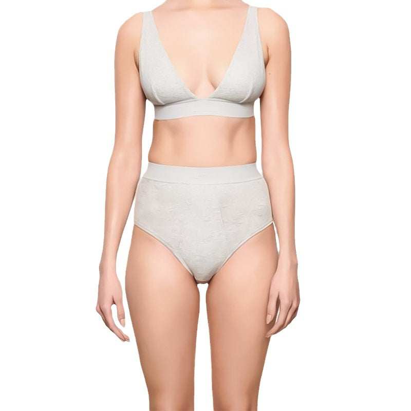 High Waisted Plus Size Panties Breathable Combed Cotton Fitted Triangle Pants