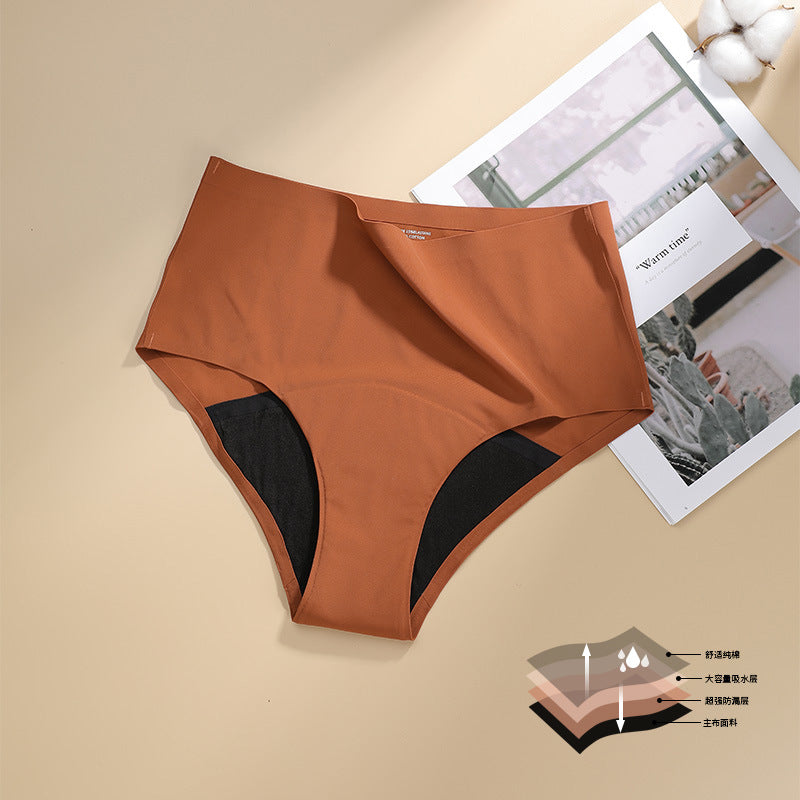 Large Size No Trace Mid Waist Four Layer Physiological Panties