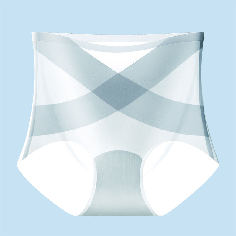 Seamless High Waist Tummy Tuck Ice Silk Panties