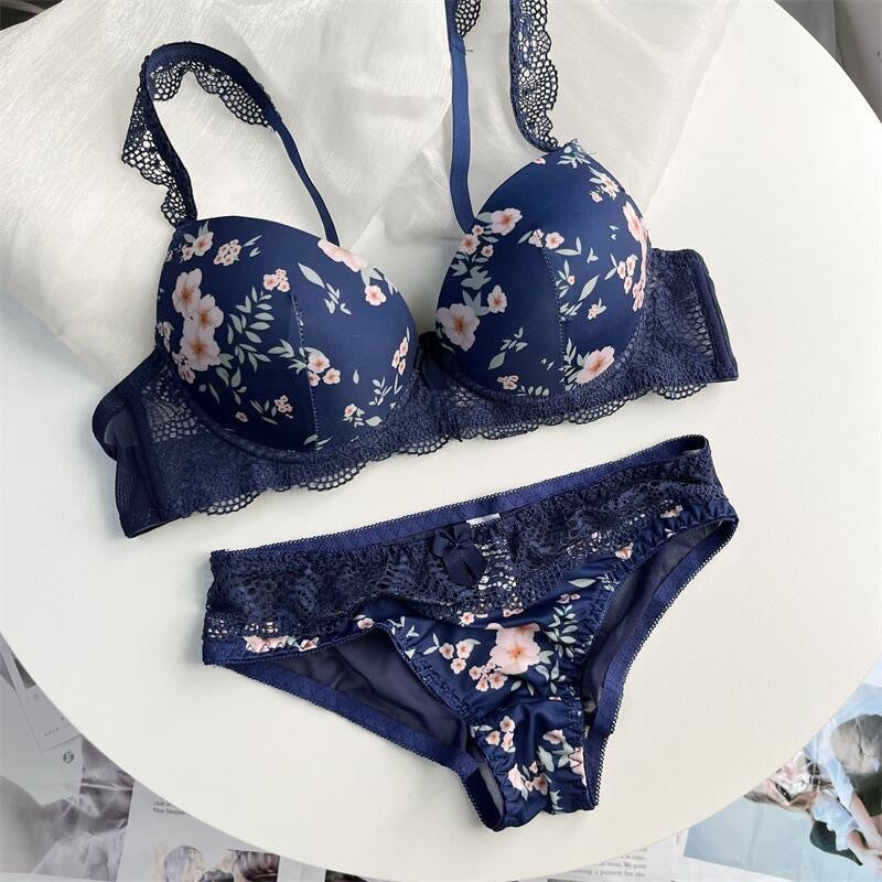 Sweet Summer Floral Cute Bra Set