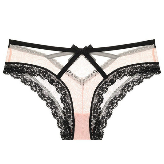 French Sexy Bow Romantic Lace Panties Ultra Thin Triangle Panties