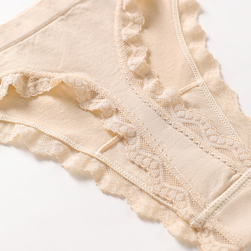 Sexy Lace Splicing Yoga Invisible Panties Thongs